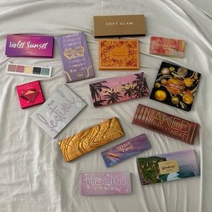 huge lot of brand new eyeshadow and highlight palletes